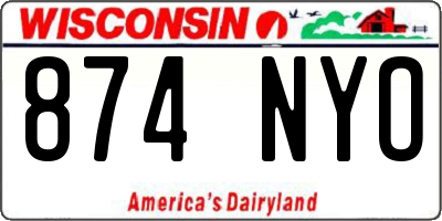 WI license plate 874NYO