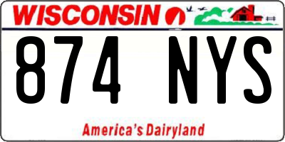 WI license plate 874NYS