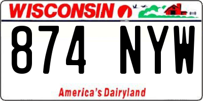 WI license plate 874NYW