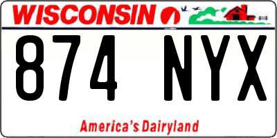 WI license plate 874NYX