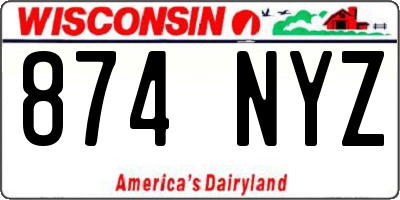 WI license plate 874NYZ