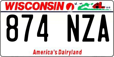 WI license plate 874NZA
