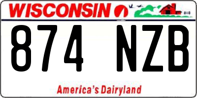 WI license plate 874NZB