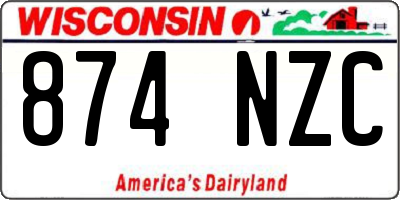 WI license plate 874NZC