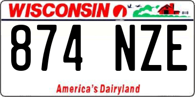 WI license plate 874NZE