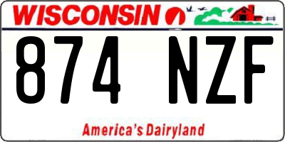 WI license plate 874NZF