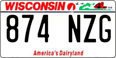 WI license plate 874NZG