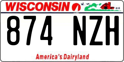 WI license plate 874NZH