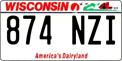 WI license plate 874NZI