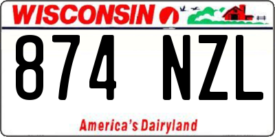 WI license plate 874NZL