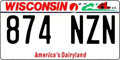 WI license plate 874NZN