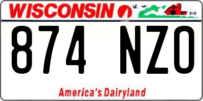 WI license plate 874NZO