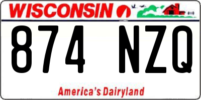 WI license plate 874NZQ