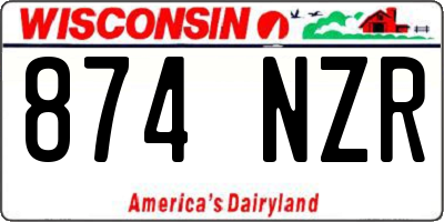 WI license plate 874NZR