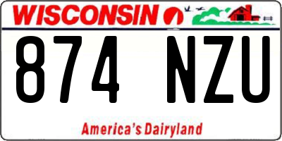 WI license plate 874NZU
