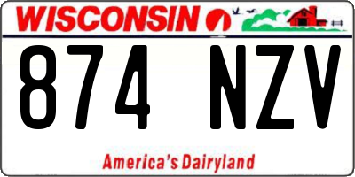 WI license plate 874NZV
