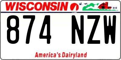 WI license plate 874NZW