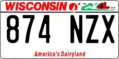 WI license plate 874NZX