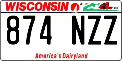 WI license plate 874NZZ