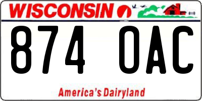 WI license plate 874OAC