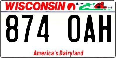 WI license plate 874OAH