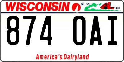 WI license plate 874OAI