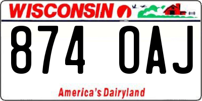WI license plate 874OAJ