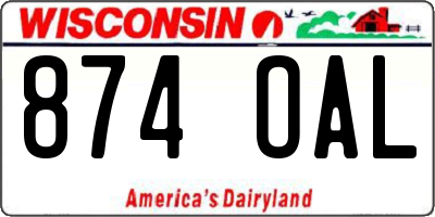 WI license plate 874OAL