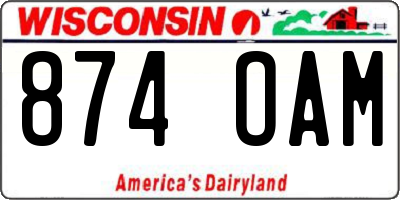 WI license plate 874OAM