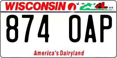 WI license plate 874OAP