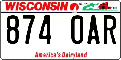 WI license plate 874OAR