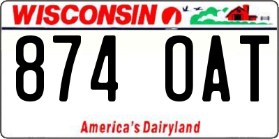 WI license plate 874OAT