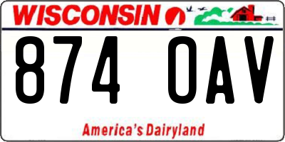 WI license plate 874OAV