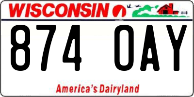 WI license plate 874OAY