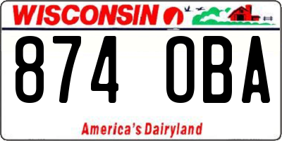 WI license plate 874OBA