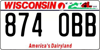 WI license plate 874OBB
