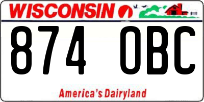 WI license plate 874OBC