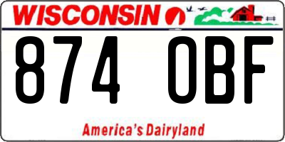 WI license plate 874OBF
