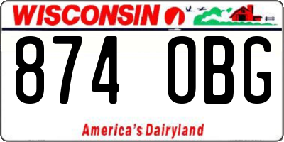 WI license plate 874OBG