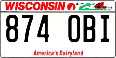 WI license plate 874OBI