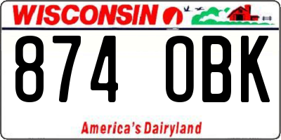 WI license plate 874OBK
