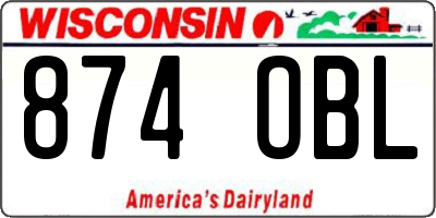 WI license plate 874OBL