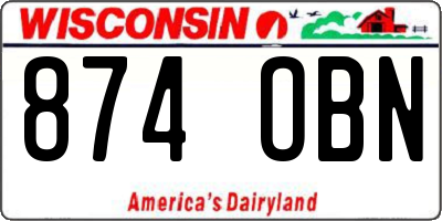 WI license plate 874OBN