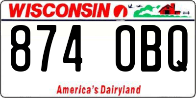 WI license plate 874OBQ