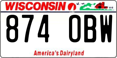 WI license plate 874OBW