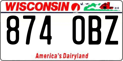 WI license plate 874OBZ