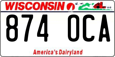 WI license plate 874OCA