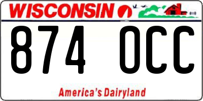 WI license plate 874OCC