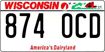 WI license plate 874OCD