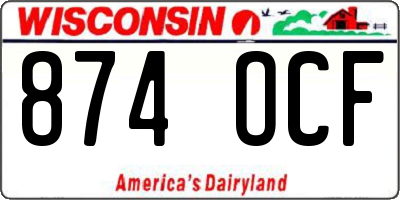 WI license plate 874OCF